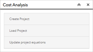 Cost Analysis window options Cost Analysis window options