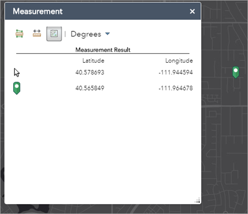 Location result with geometry on map Location result with geometry on map