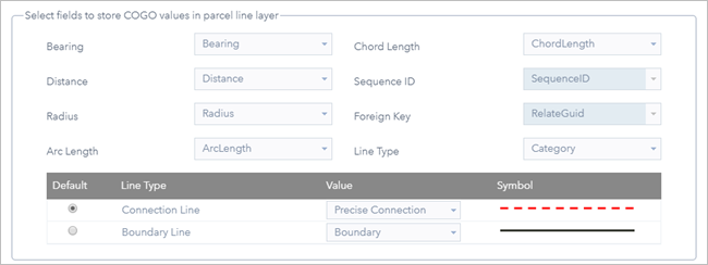 Select fields to store COGO values Select fields to store COGO values